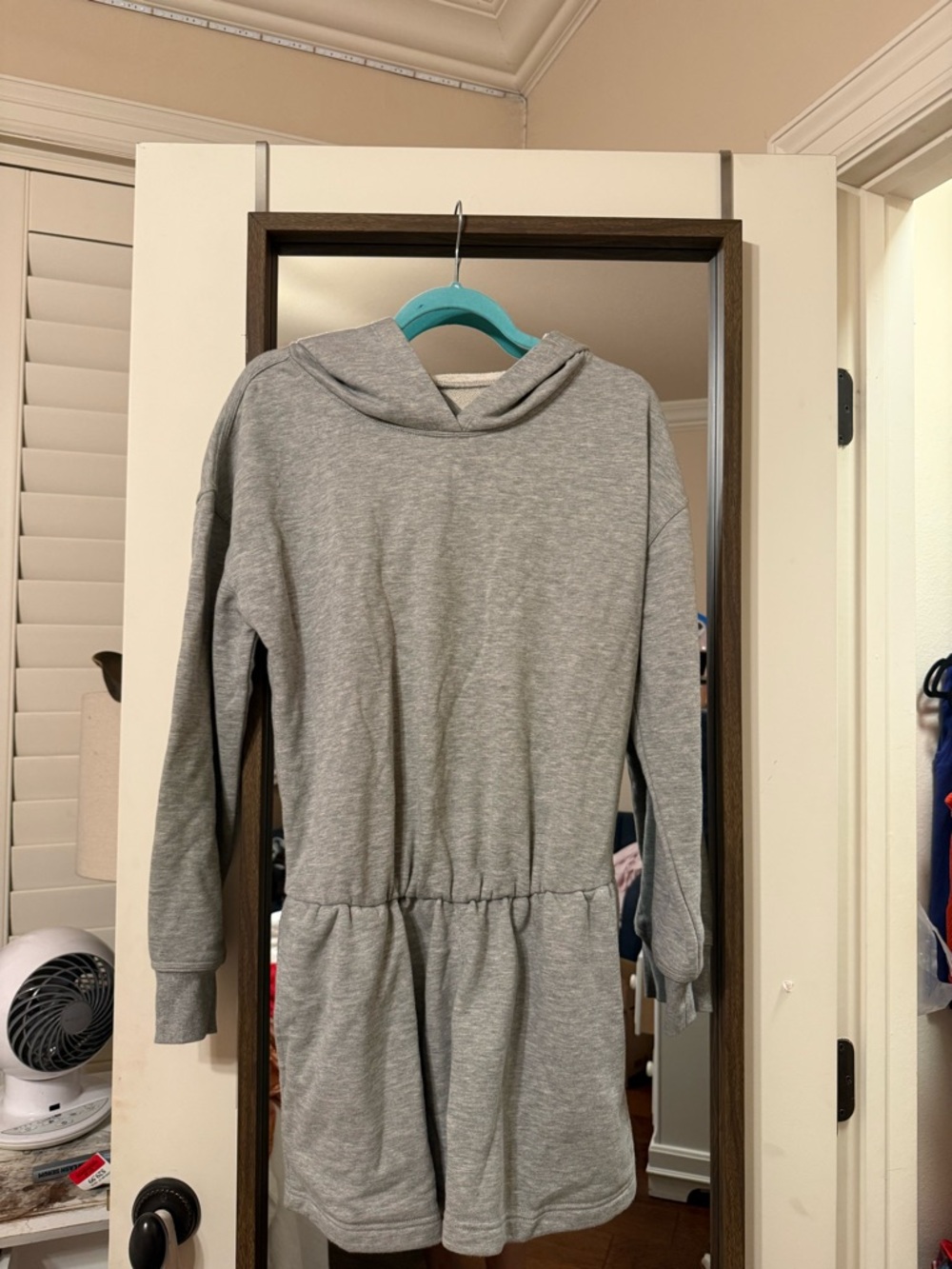 Free People Heather Gray Hooded Romper